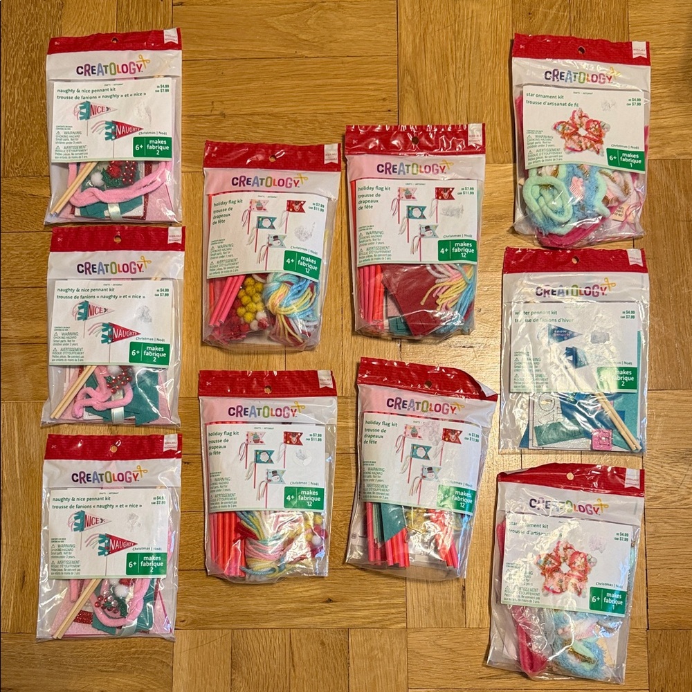 NWT Bundle of 10 Creatology Kits - Makes 58 Crafts! Party Craft Supplies Set